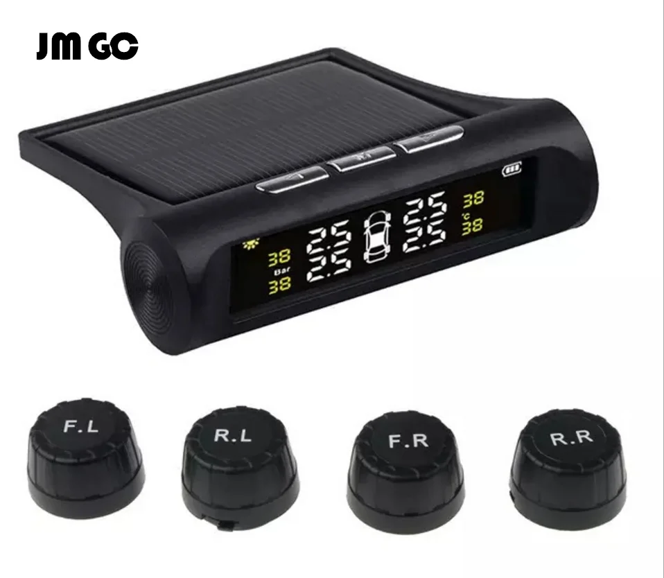 USB или солнечная зарядка автомобиля TPMS система контроля давления в шинах HD цифровой ЖК-дисплей Автосигнализация инструмент беспроводной 4 внешних датчика