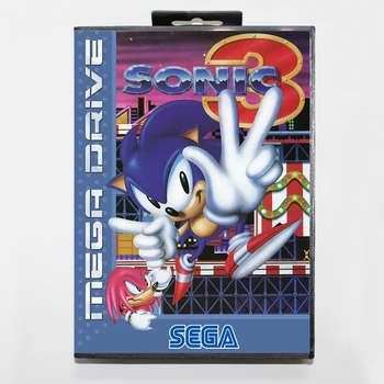 

Sega MD games card - Sonic 3 with box for Sega MegaDrive Video Game Console 16 bit MD card