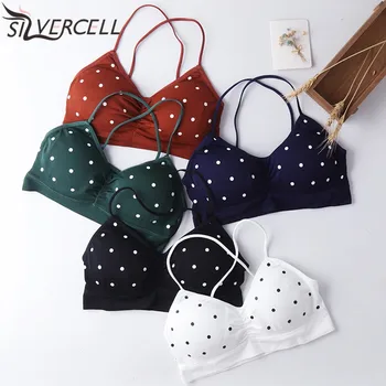 

Women Bras Lingerie Seamless Wire Free Beauty Back Dot Print Thin Underwear Sexy Lingerie Soft Bras For Women Hot Lingerie