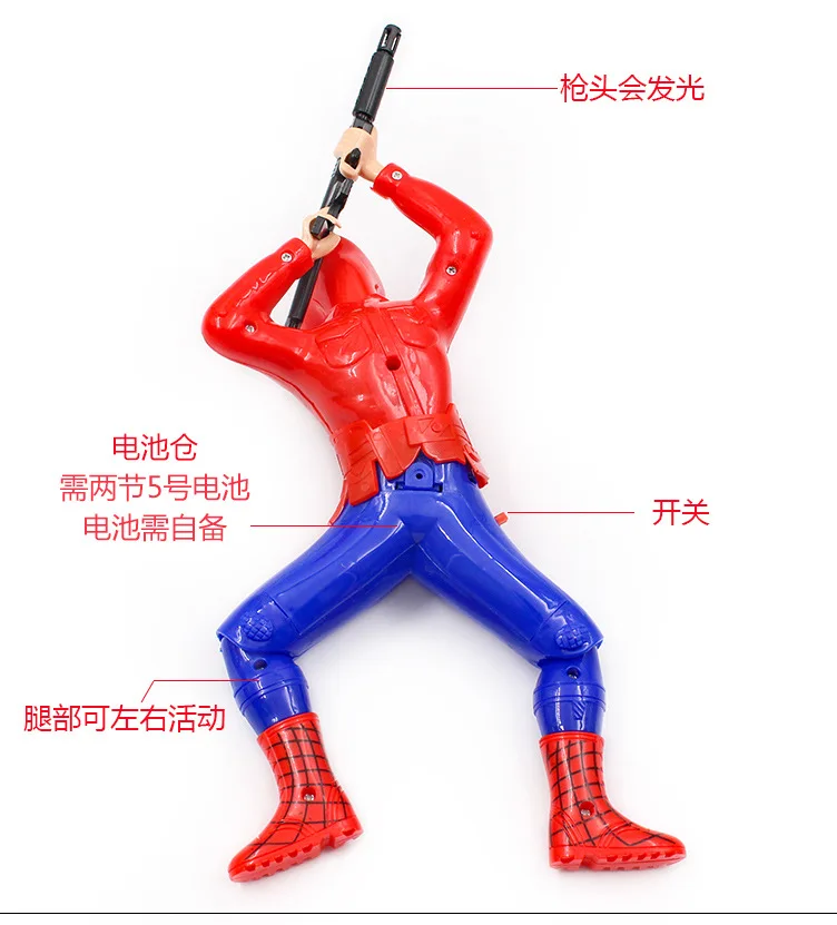 Bear out Electric Spider-Man pa bing CHILDREN'S Toy Light Included Light Voice Will Crawling Django pa bing Toy