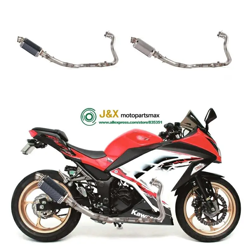 Ninja250 nanja300 nanjia250r мотоциклетный глушитель контактная средняя труба для Kawasaki Ninja 250R 250 300- слипоны