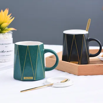 

Large Capacity Ceramic Coffee Mug Modern Nordic Minimalist Creative Office Personalised Espresso Mug Couple Drinkware DA60MKB