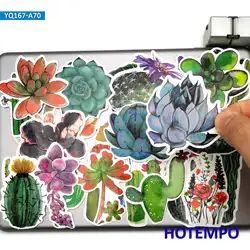 Pegatinas de plantas suculentas en maceta para teléfono, diario, álbum de recortes, portátil, coche, para cuadernos, papelería, equipaje, pegatina de guitarra, 70 Uds.