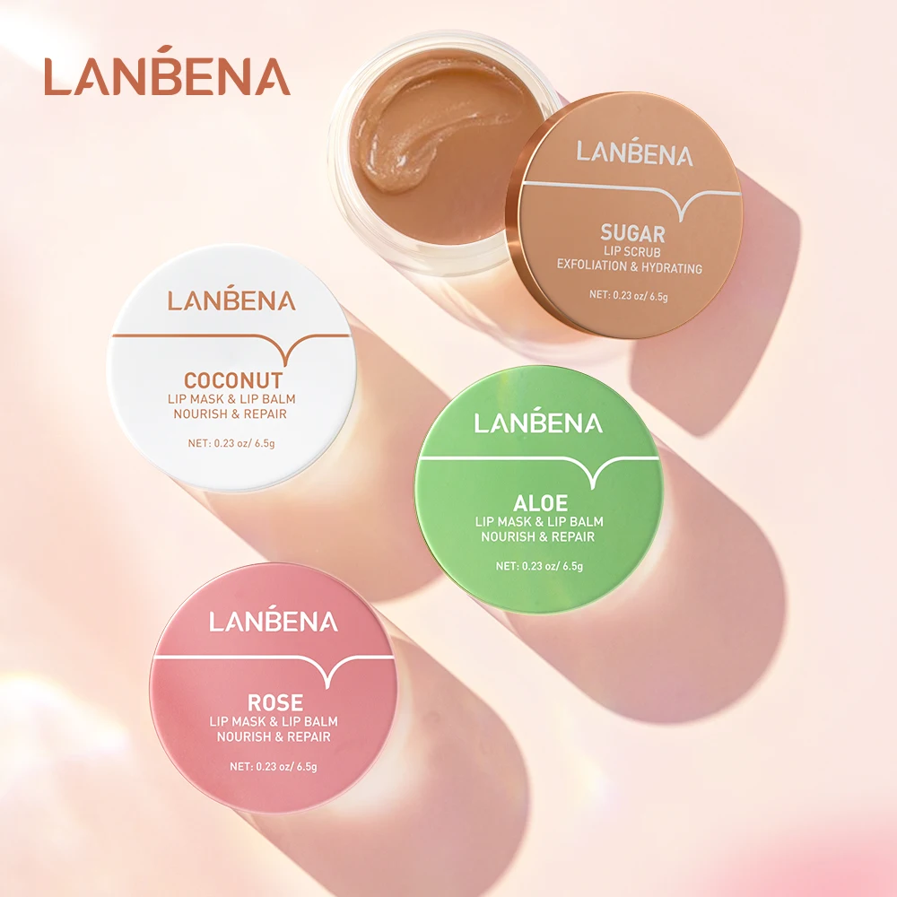 

LANBENA Exfoliating Lip Scrub Nourishing Lip Mask Lightening Dark Lips Dry Lips Repair Peeling Remove Fine Lines Lip Balm Care