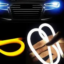 45 см универсальная гибкая дневная ходовая лампа Поворотная Светодиодная лента автомобильные аксессуары тормозные боковые фары для авто