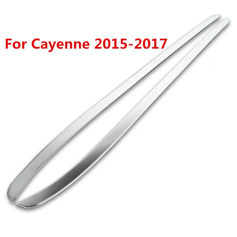 For Cayenne 2шт из нержавеющей стали лобовое стекло автомобиля литье отделка полосы для Porsche Macan Cayenne - Цвет: For Cayenne