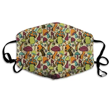 

Mouth Mask for Daily Dress Up, Mushroom Pattern Anti-dust Mouth-Muffle, Washable Reusable Holiday Half Face Masks for Mens and
