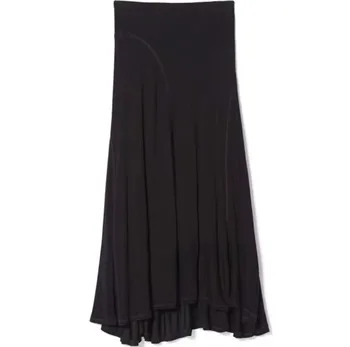 

Women's Pleated Irregular Midi Skirt Solid Color A-line Elastic Waist Skirt 2020 New