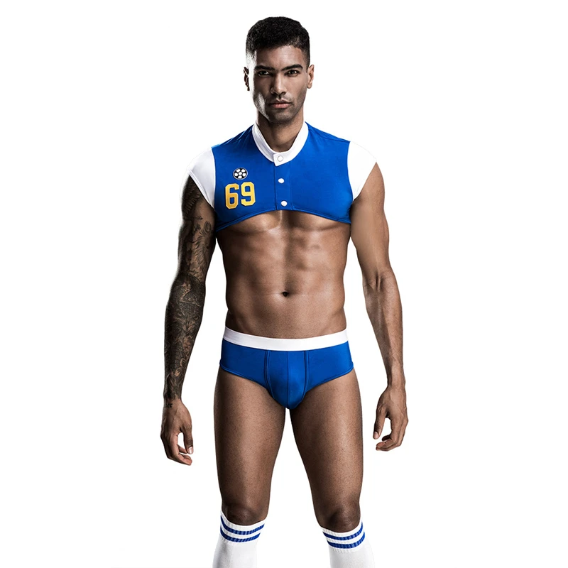 

Sexy Football Player Costume Men Nightclub Performance Uniform Party Suit
