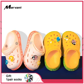 

Kids Slippers Casual Breathable Children's Home Slippers Soft Comfortable Boys Girls Garden hole Shoes PVC Shoes