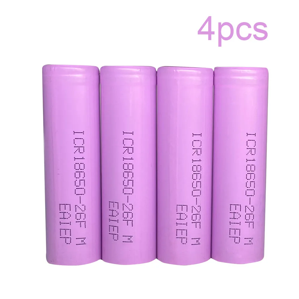 4 шт аккумулятор 18650 2600mah 3,7 V Аккумулятор для 18650 power bank DIY фонарик - Цвет: 4PCS 18650 Battery