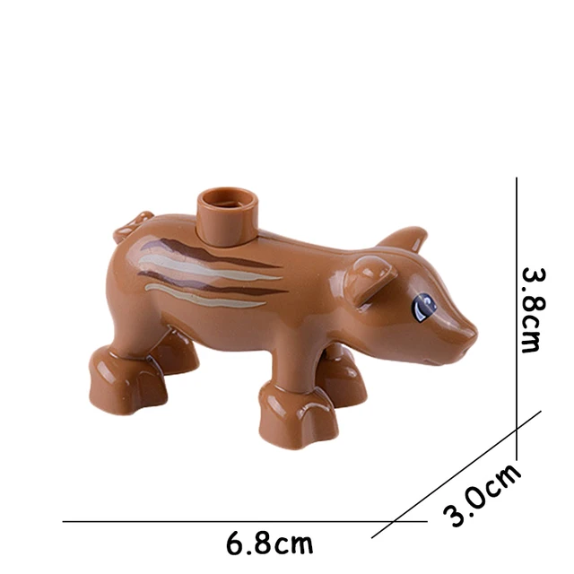 Big Size Building Blocks Animal Accessories Farm Figures Pig Rabbit Chicken Duck Dog Cat Bird horse Cow Sheep DIY Toys Gifts Striped pig
