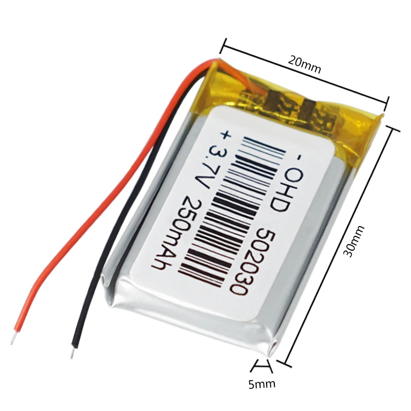 1/2/4 шт. Портативный 250 мА/ч, Перезаряжаемые Li-Po Батарея 3,7 v 502030 gps MP3 MP4 Bluetooth колонки гарнитуры Pos можно крепить любые приспособления: PDA Батарея