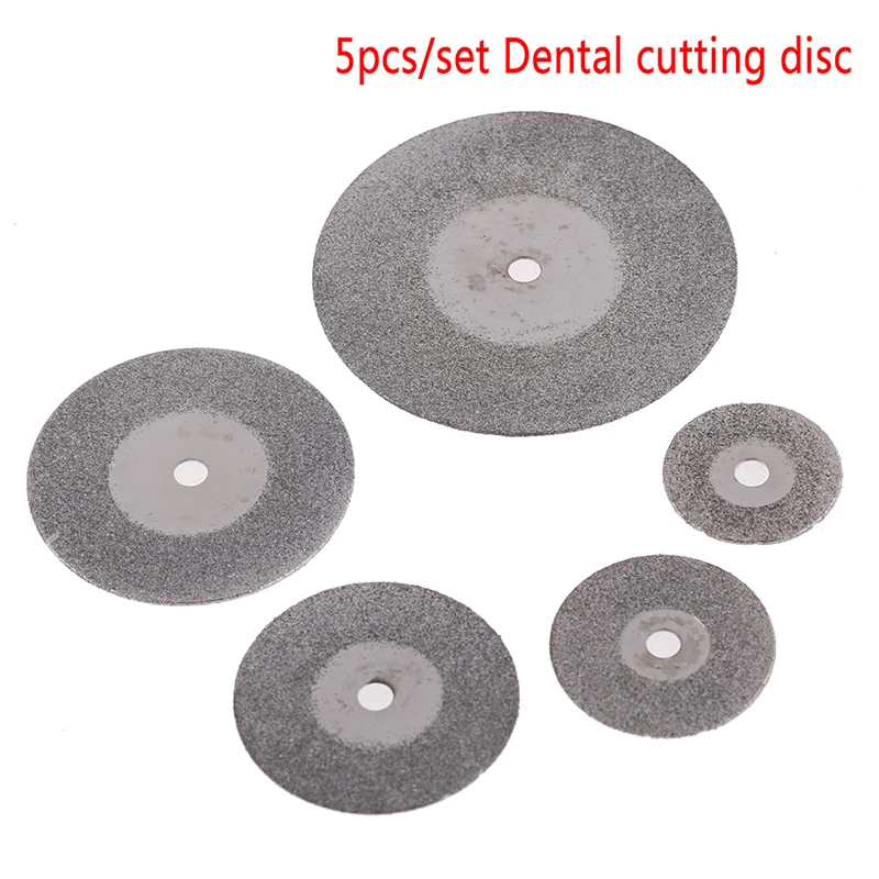 5pcs Thin Ultra-thin Double Sided Sand Diamond Cutting Disc With Mandrel For Separating Polish Ceramic Teeth Whitening Tool
