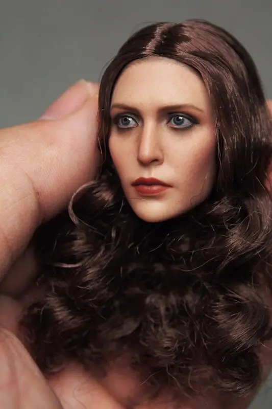 1/6 весы Elizabeth Olsen Алая ведьма голова скульптурная Женская головка резьба для 12 дюймов DIY фигурки
