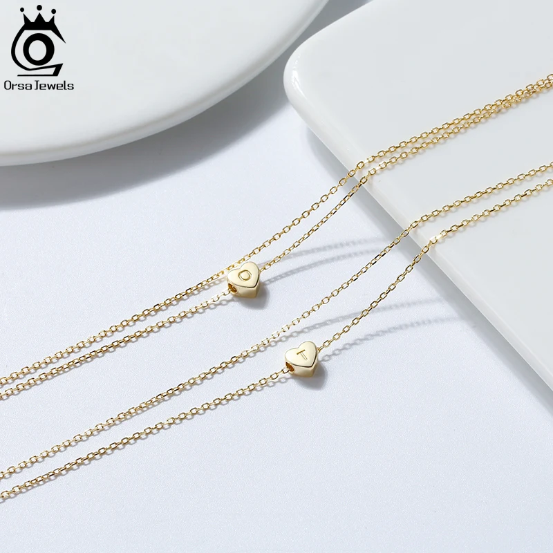 ORSA JEWELS Layered Heart & Satellite Chain Sexy Foot Chain 925 Sterling Silver Anklet Bracelet for Fashion Women Jewelry SA17