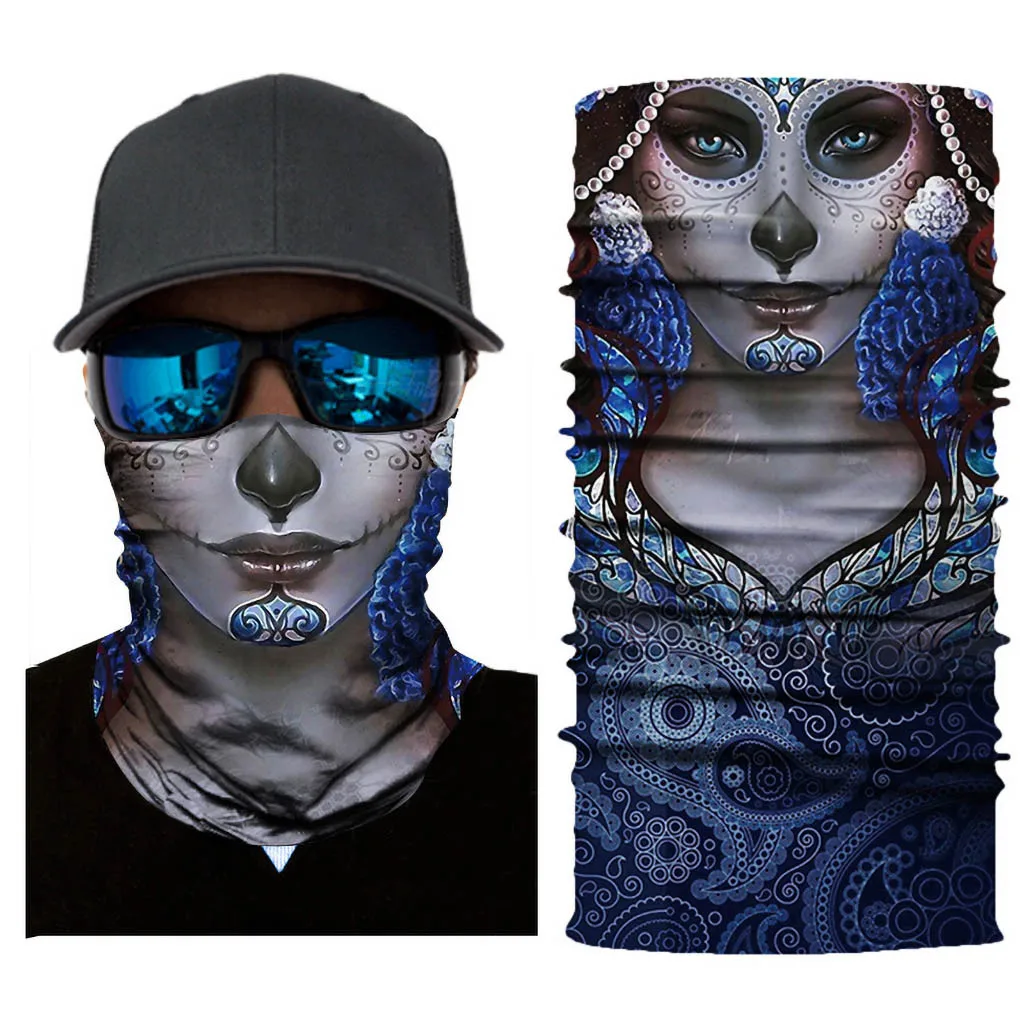

Motorcycle Face Mask Cycling Halloween Head Scarf Neck Warmer Skull Ski Balaclava Headband Neutral Outdoor Face Mask