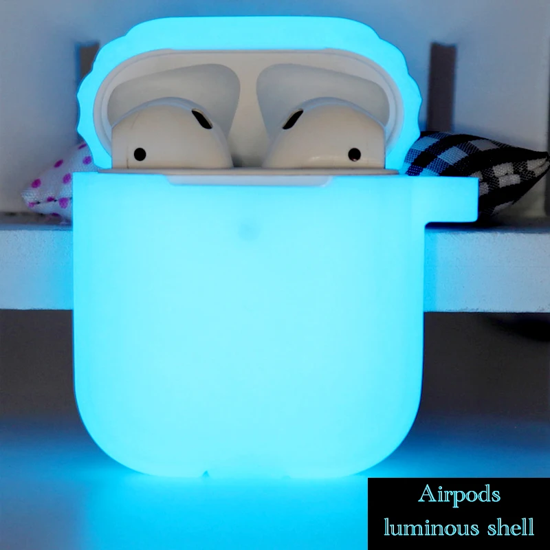 Светящийся однотонный чехол Airpods для Apple bluetooth-гарнитура 1/2 зарядная коробка новые