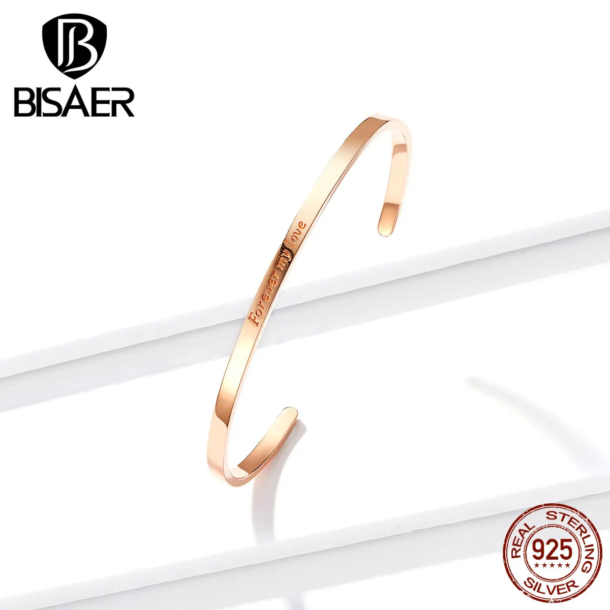 Простые браслеты BISAER Femme 925 пробы серебряные Простые Свадебные женские браслеты для женщин ювелирные изделия из стерлингового серебра EFB034