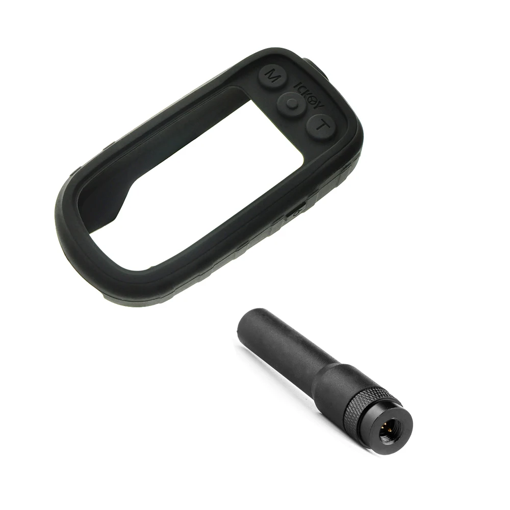 SMA-Male 136-174 MHz Short Soft Antenna+ Silicone Protect Case Skin for Handhel GPS Garmin Alpha 100 Alpha100 Accessories - Цвет: Черный