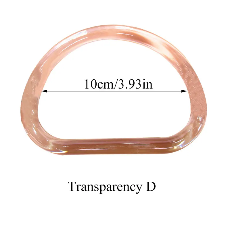 Transparent D Модные кольцевые ручки для сумок пластиковая Замена DIY аксессуары для сумок Сумочка Кошелек ремень делая хозяйственные принадлежности для больших сумок - Габаритные размеры: Transparent D