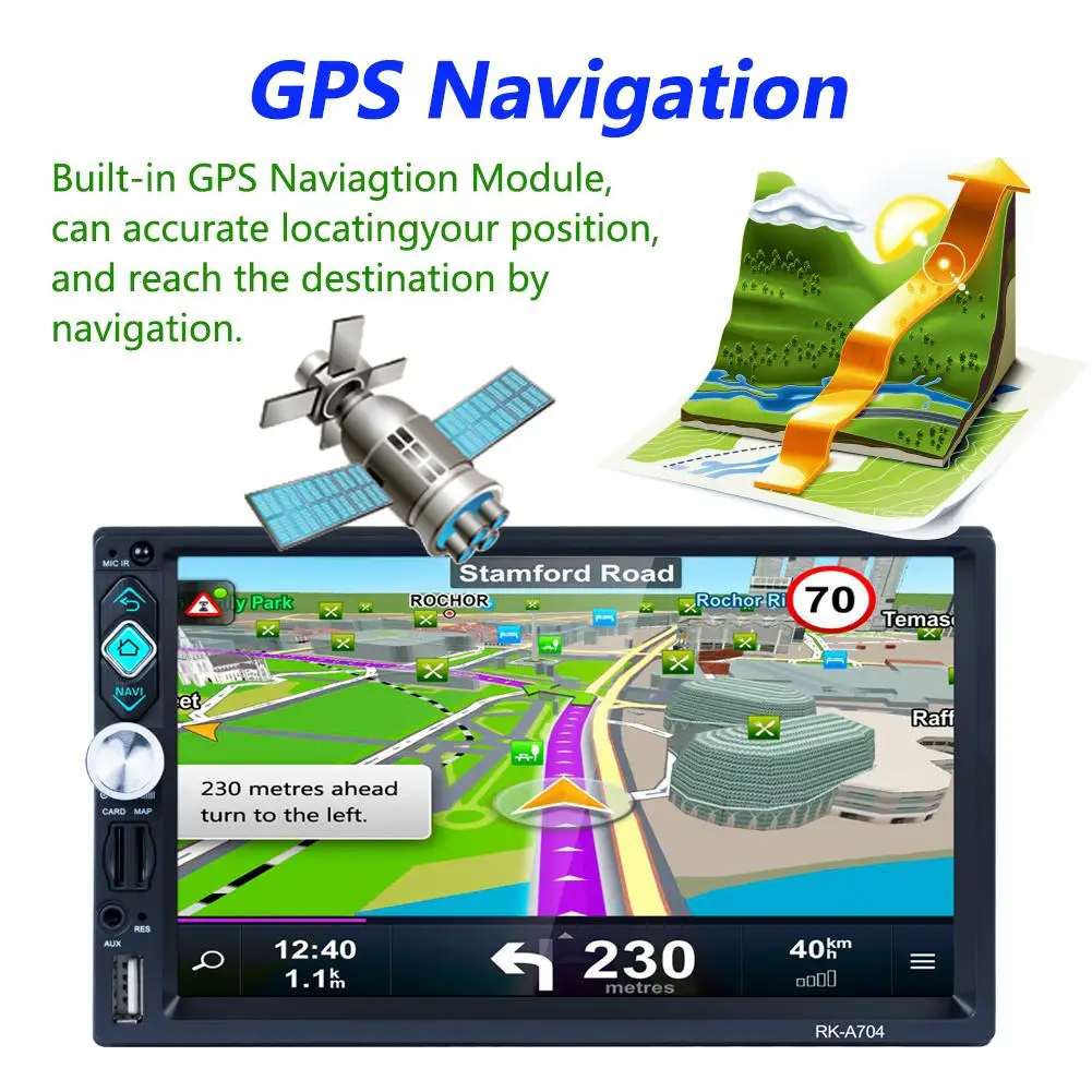 Универсальный HD 1024*800 7 дюймов 4 канала 1.6CPU+ 16G Android автомобильный MP5 плеер gps навигация Обратный монитор FM Bluetooth Hands-Free