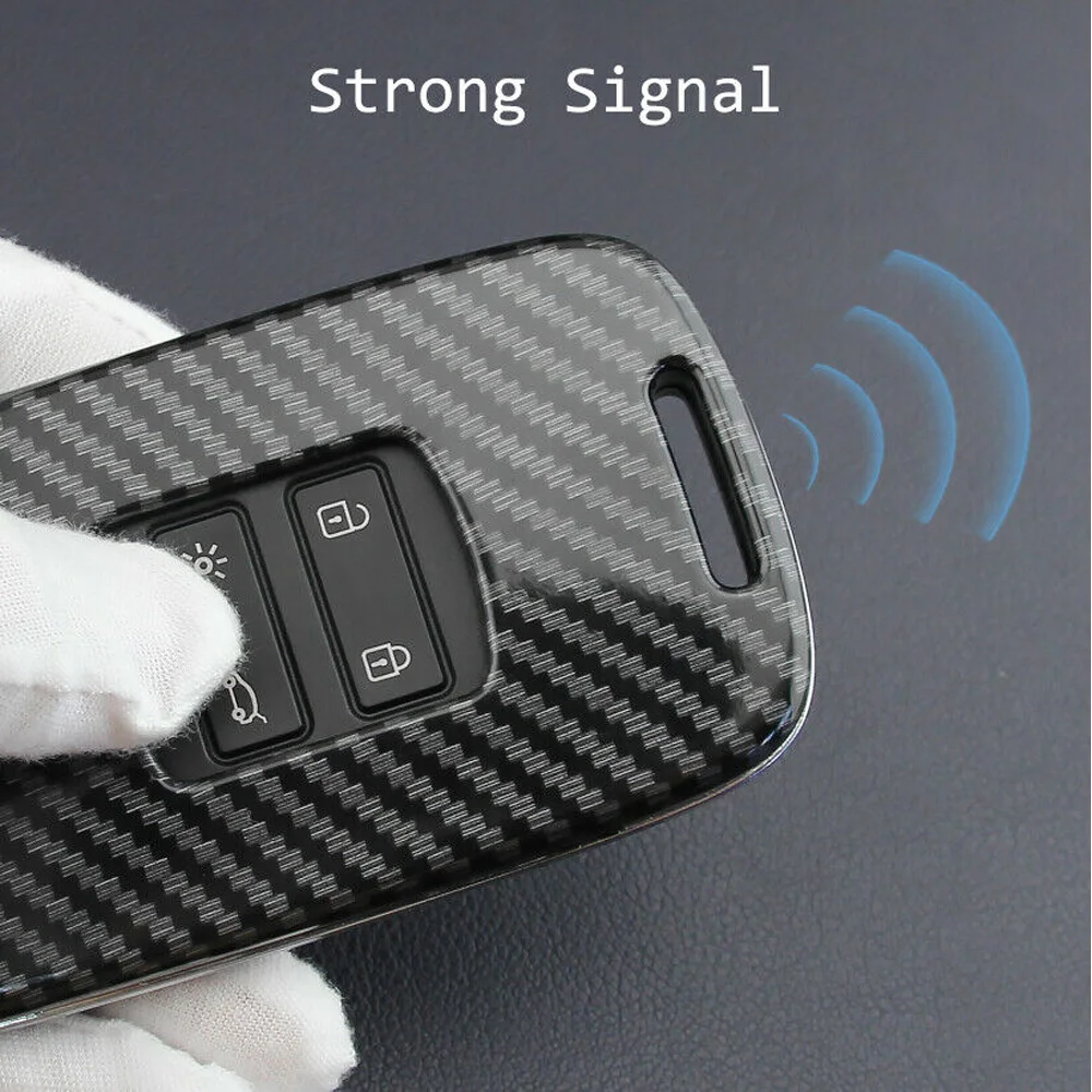 

Carbon Fiber Hard Key Cover Fob Case Chain For Renault Kadjar Megane Koleos