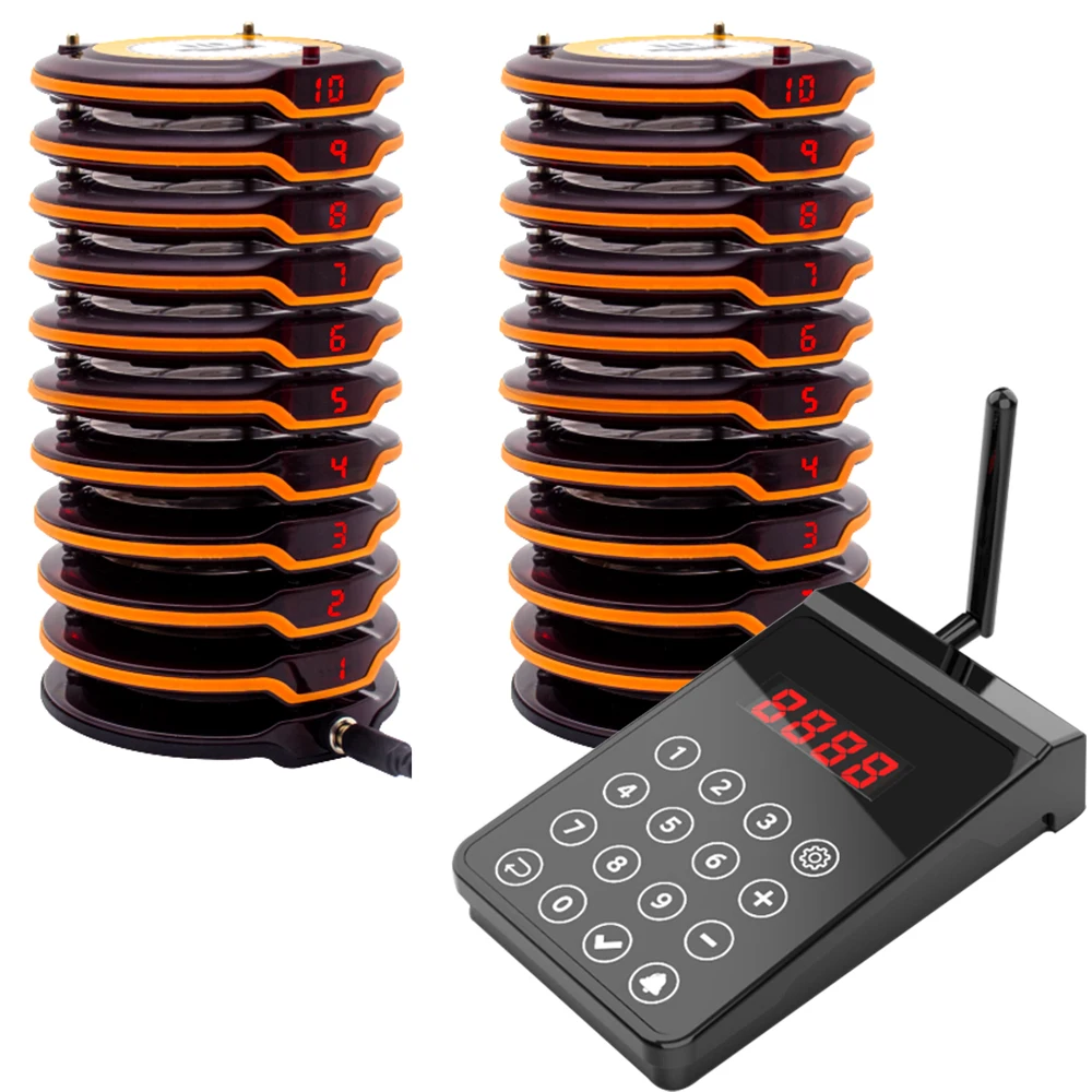 CTPR106 Touch Keypad Wireless Waterproof Paging System Buzzer Waiter Restaurant Calling Receiver Pager for Church Nursery Cafe