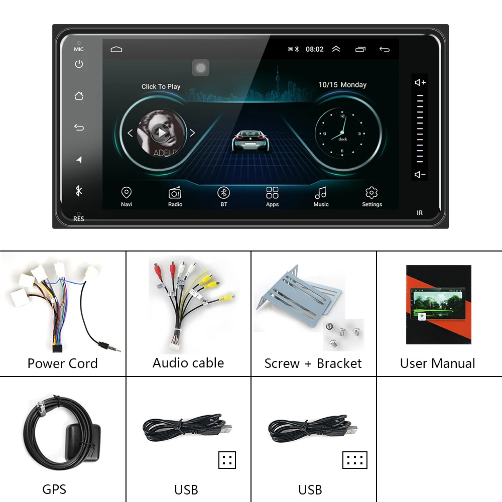 Автомобильный мультимедийный плеер Andriod gps навигация HD автомобильное радио Wi Fi USB