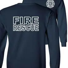 Футболка пожарная с длинным рукавом мужская футболка хип хоп хлопок Забавные футболки