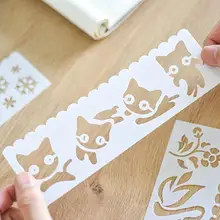 

8pcs/set Tree Leaf Flower Cute Cat DIY Layering Stencils Coloring Painting Album Drawing Embossing Scrapbook Template Decor Q9S1
