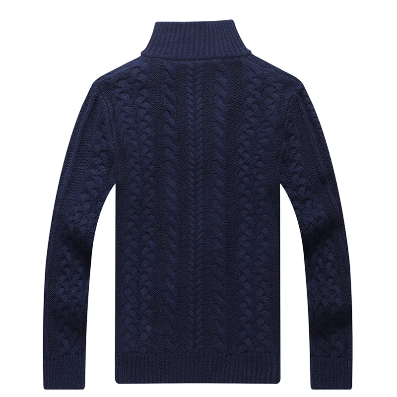 Autumn Winter Sweater Men Fashion Jacquard Thick Warm Pullover Men Stand Half Zipper Collar Turtleneck Wool Men Sweater