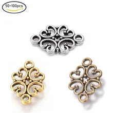 

50~100PCS Flower Alloy Tibetan Style Jewelry Connectors 18x13mm for fashion jewelry