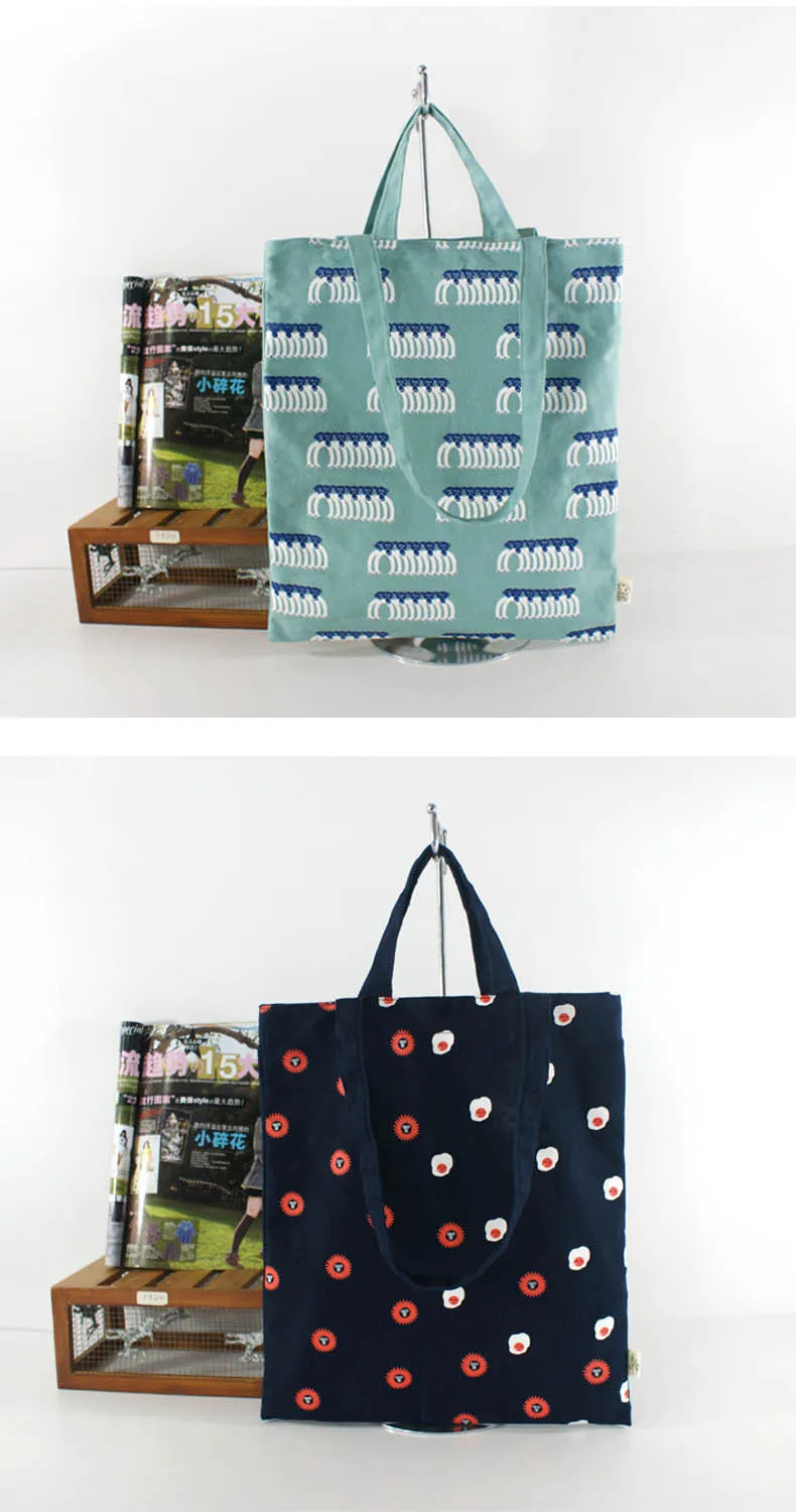 [Special Offer] Handbag Women's One-Shoulder Printed Canvas Fashion Shopping Bag Students Laziness-Style shang ke bao a Generati