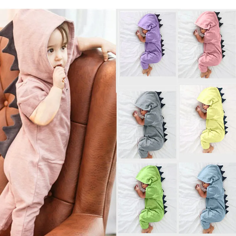 Baby clothes Hooded Dinosaur Jumpsuit Baby clothes Newborn Infant Boy Girl onesie Romper Jumpsuit Outfits Bodysuits