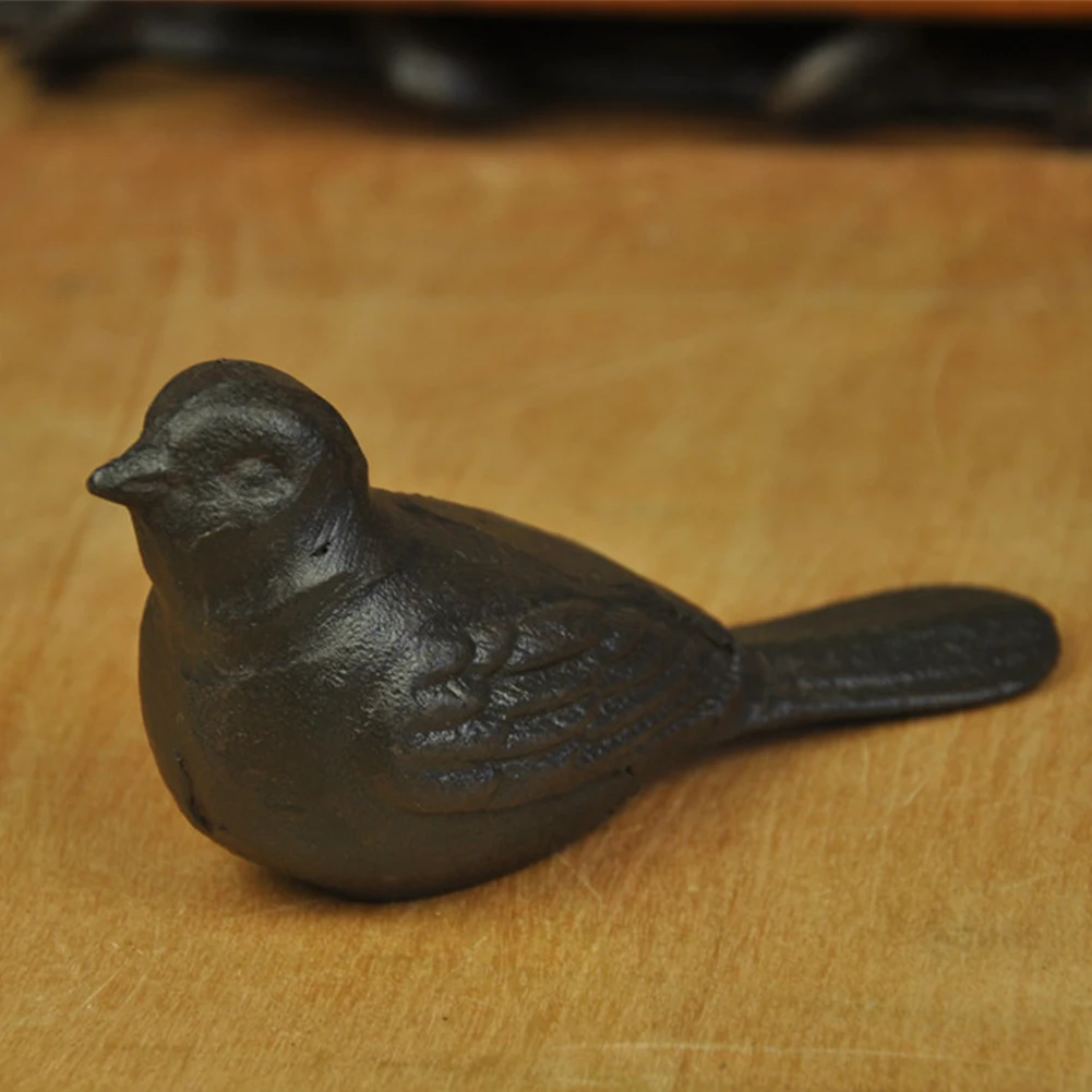 

Furnishings Door Stop Ornaments Protection Guard Home Cast Iron Vintage Bird Shaped Crafts Wall Wedge Holder Decorative Rural