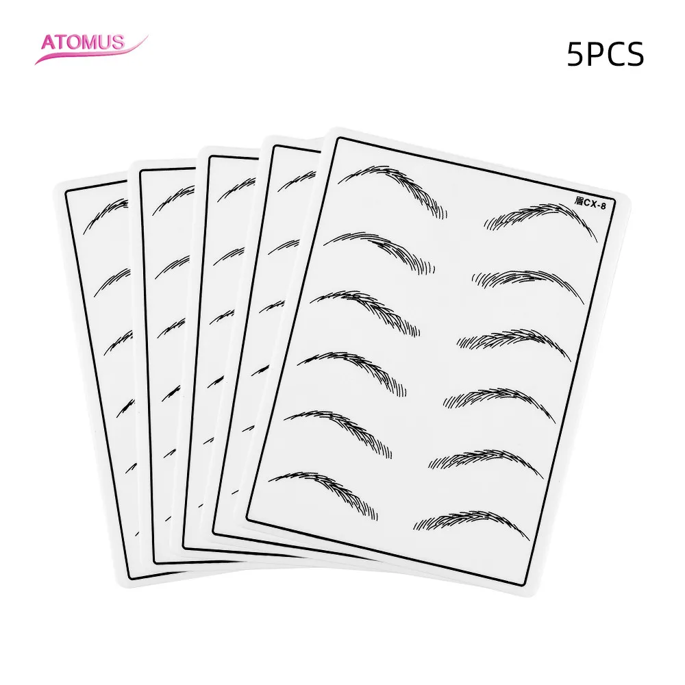 

5pcs Cosmetic Semi Permanent Makeup Eyebrow Fake Tattoo Practice Skin Supply for Microblading