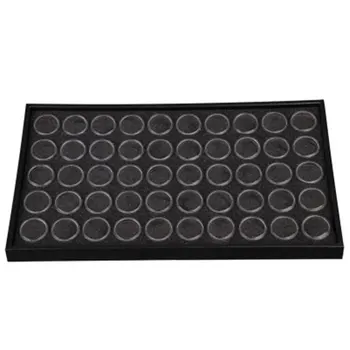

50 Slots Glitter Powder Jewelry Display With Cover Container Storage Box Gems Case Manicure Tool Plate Sequins Nail Art Empty