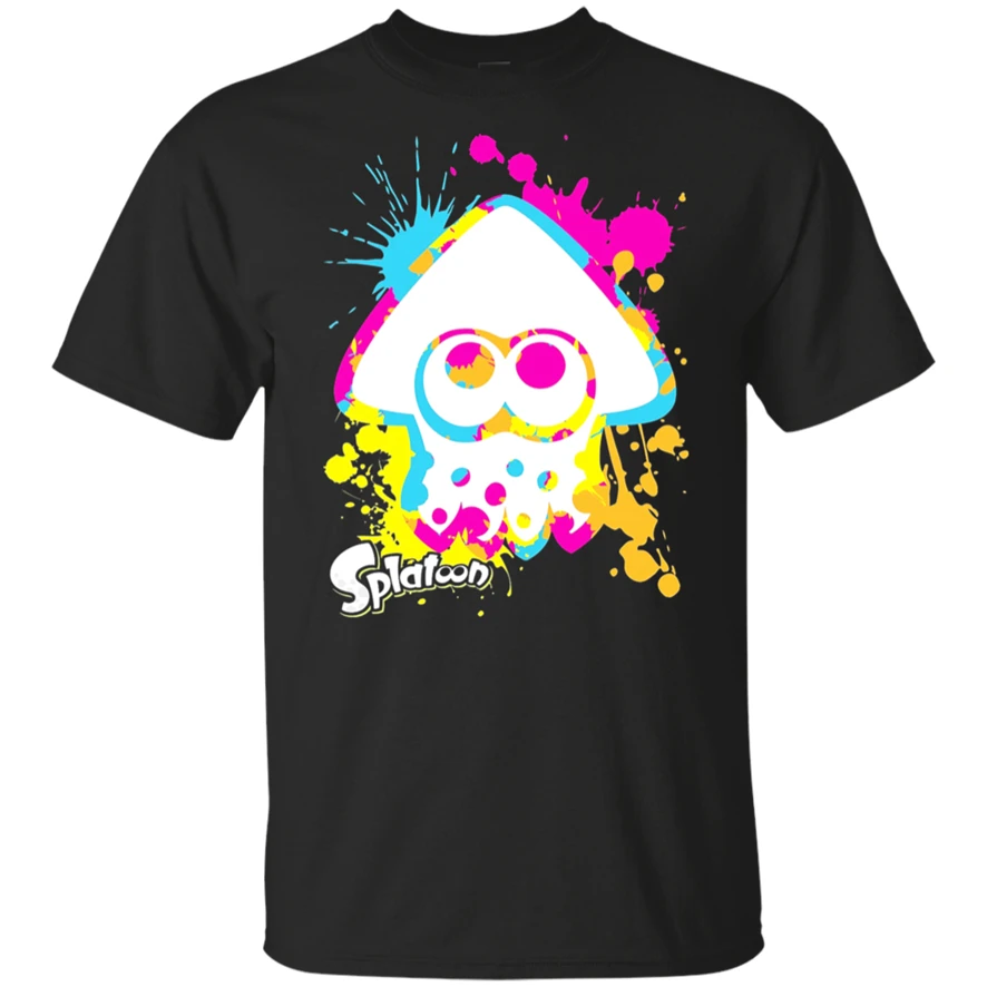 Новая футболка для nintendo Splatoon 2 с цветными чернилами черная и темно-синяя мужчин