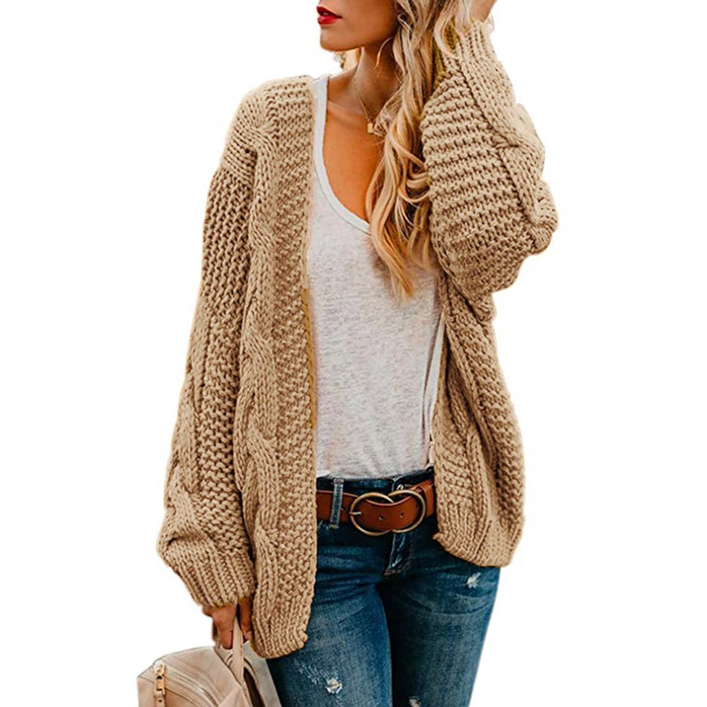 

New 2019 Winter Women Sweater Knitted Long Sleeve Knitwear Girl Casual Outerwear Open Front Cardigan Sweaters Femme Tops