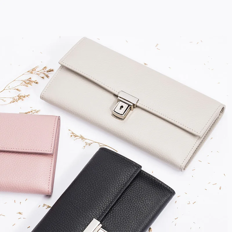 

Fashion Genuine Leather Creative Simple New Style Gift 3-Fold Cowhide Portable Wallet