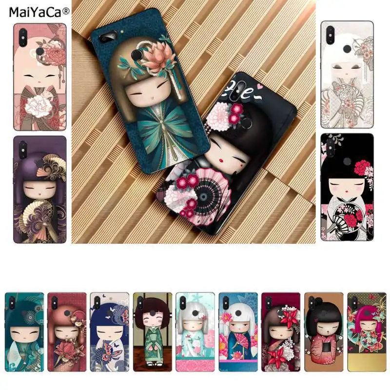 

MaiYaCa kawaii Japanese Kokeshi doll TPU Soft Silicone Phone Case Cover for Xiaomi 8 9 se Redmi 6 pro 6A 4X 7 note 5 7 Cases