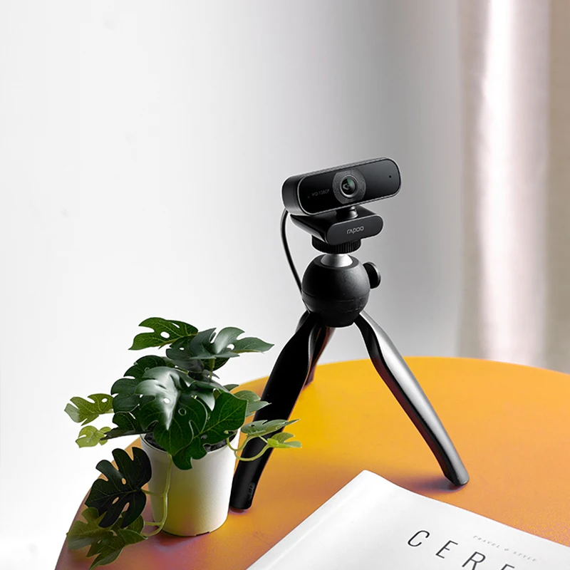 Rotatable para Transmissão ao Vivo 1080p com Usb com Microfone Original Rapoo Webcam Câmeras Vídeo Chamada Conferência C260 hd - Imagem 6