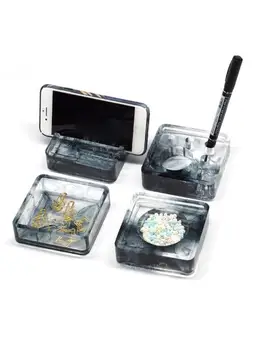 

5Pcs Silicone Mold Card Storage Pen Holder Pencil Holder Ashtray Epoxy Resin Casting Mold Office Desk Ornaments Handmade