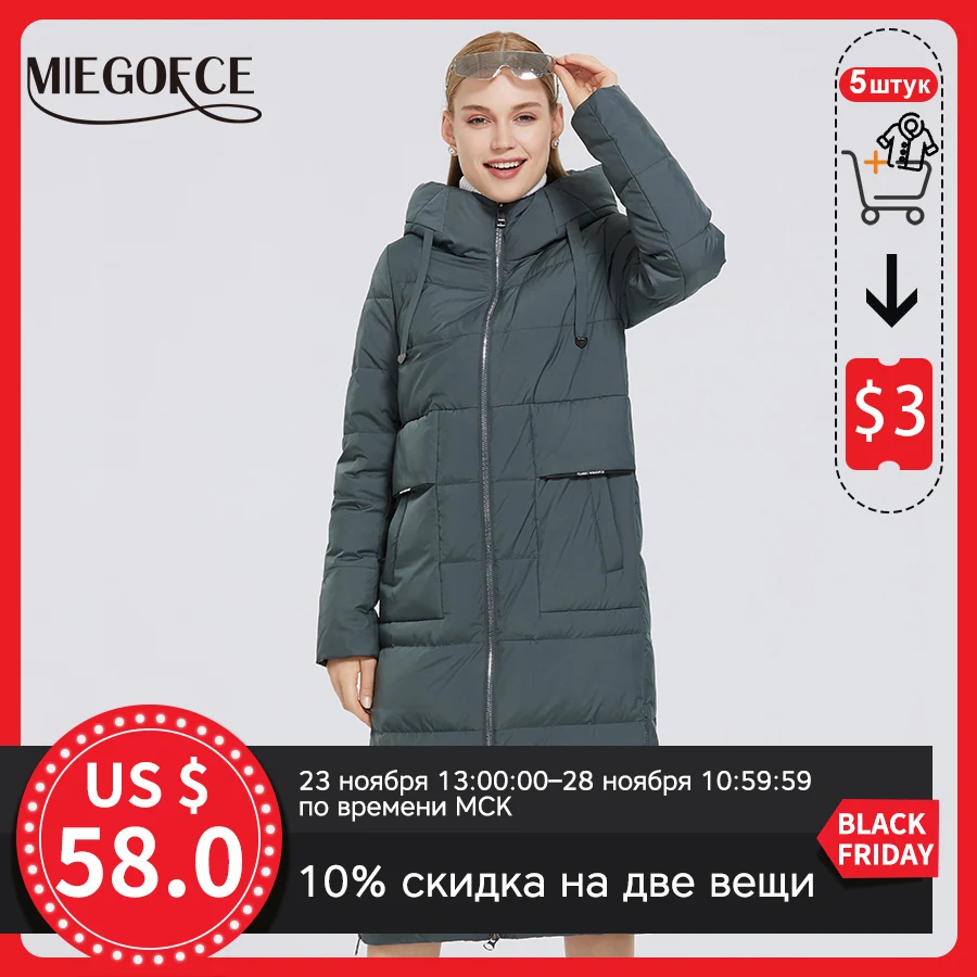 MIEGOFCE 2020 Зимняя новая женская коллекция куртка зимняя парка простой дизайн теплое