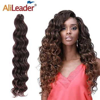 

Alileader 2020 Water Wave Hair Extensions For Braids High Temperature Fiber Synthetic Hair For Braids Quality Women Hair 20" 9"