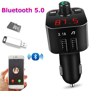 

USB Car Charger Bluetooth 5.0 FM Transmitter LCD MP3 Player Handsfree Car Kit 3.1A Dual USB Chargers Car Accessories