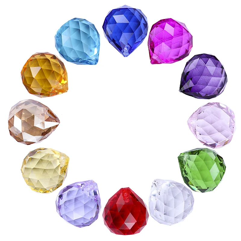 40Mm 1 Pezzo Rosso/Lilla/Topazio Tutti I Colori Cristalli Sfera Di Vetro Per Lampadari Shinning Prism Suncatcher In Vendita
