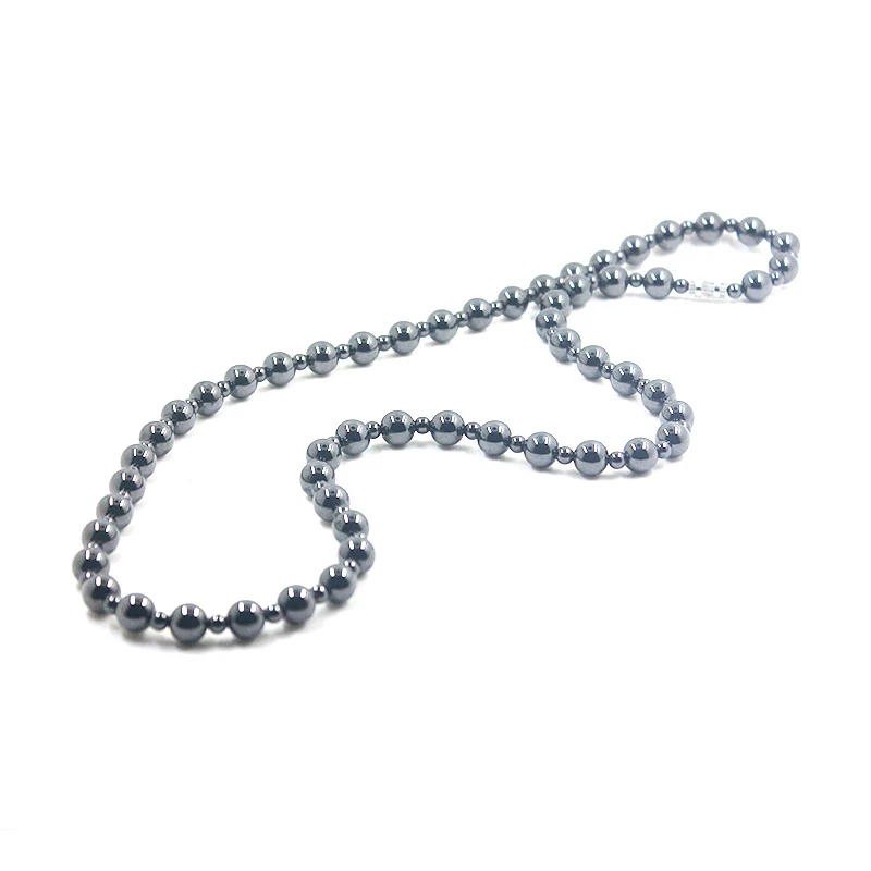 Women necklace men necklace Magnetic Hematite Stone 8mm Round Beads Beaded Necklace Healing Therapy For Men and Women