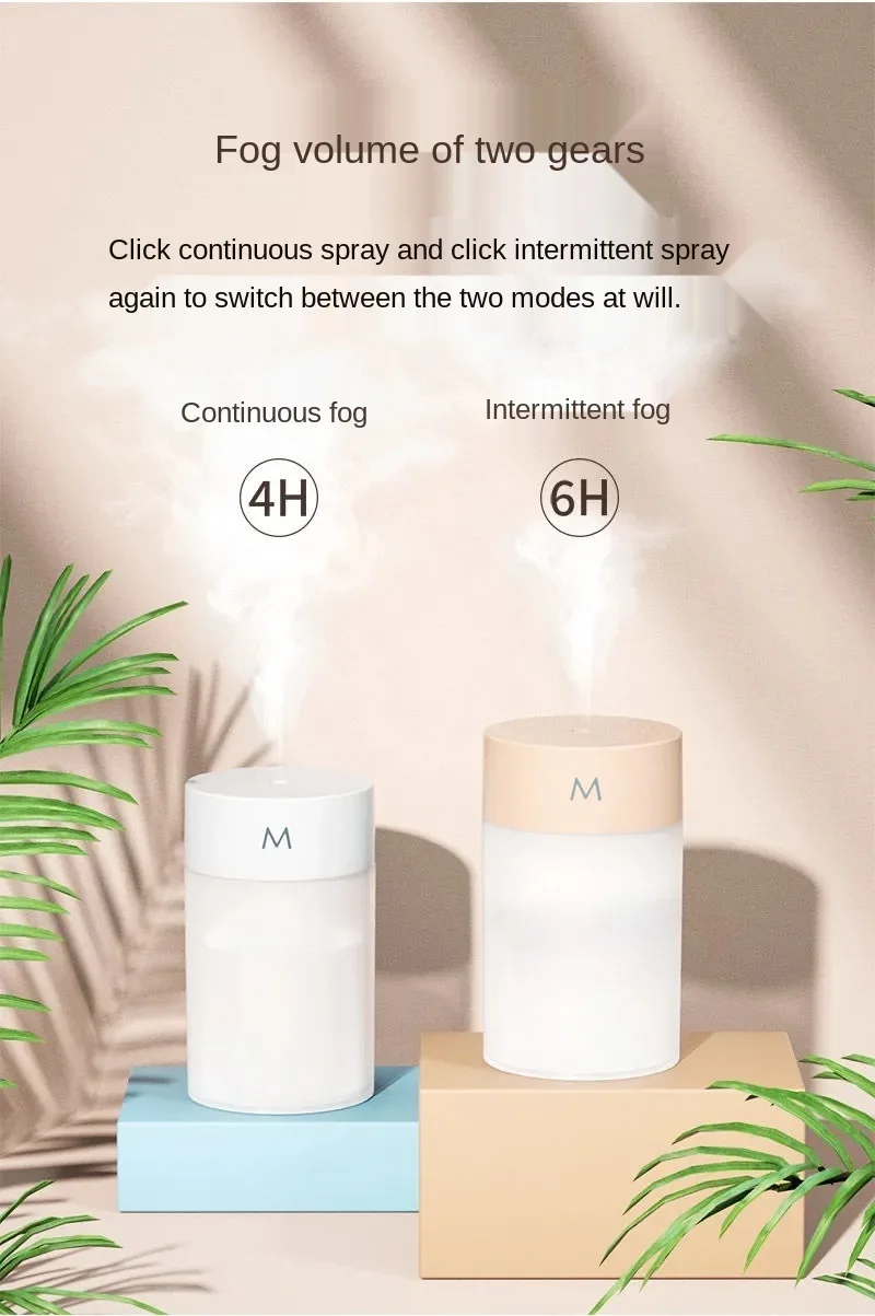 2022 260ML AirHumidifier Ultrasonic Mini Aromatherapy Diffuser Portable Sprayer USB Essential Oil Atomizer LED Lamp for Home Car